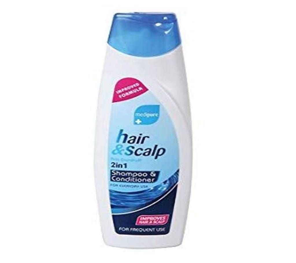 medipure+ Hair & Scalp Anti-Dandruff 2 in 1 Shampoo & Conditioner - 400 Ml-UK 