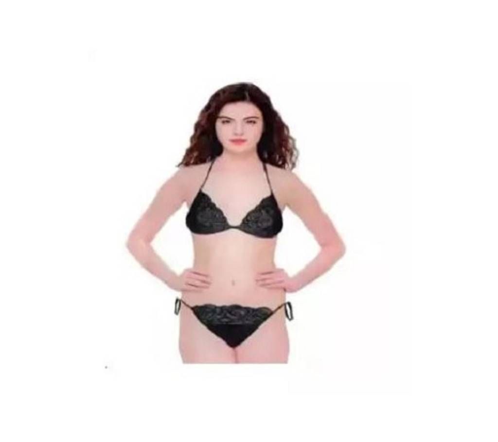 Black Polyester Bikinis for Women