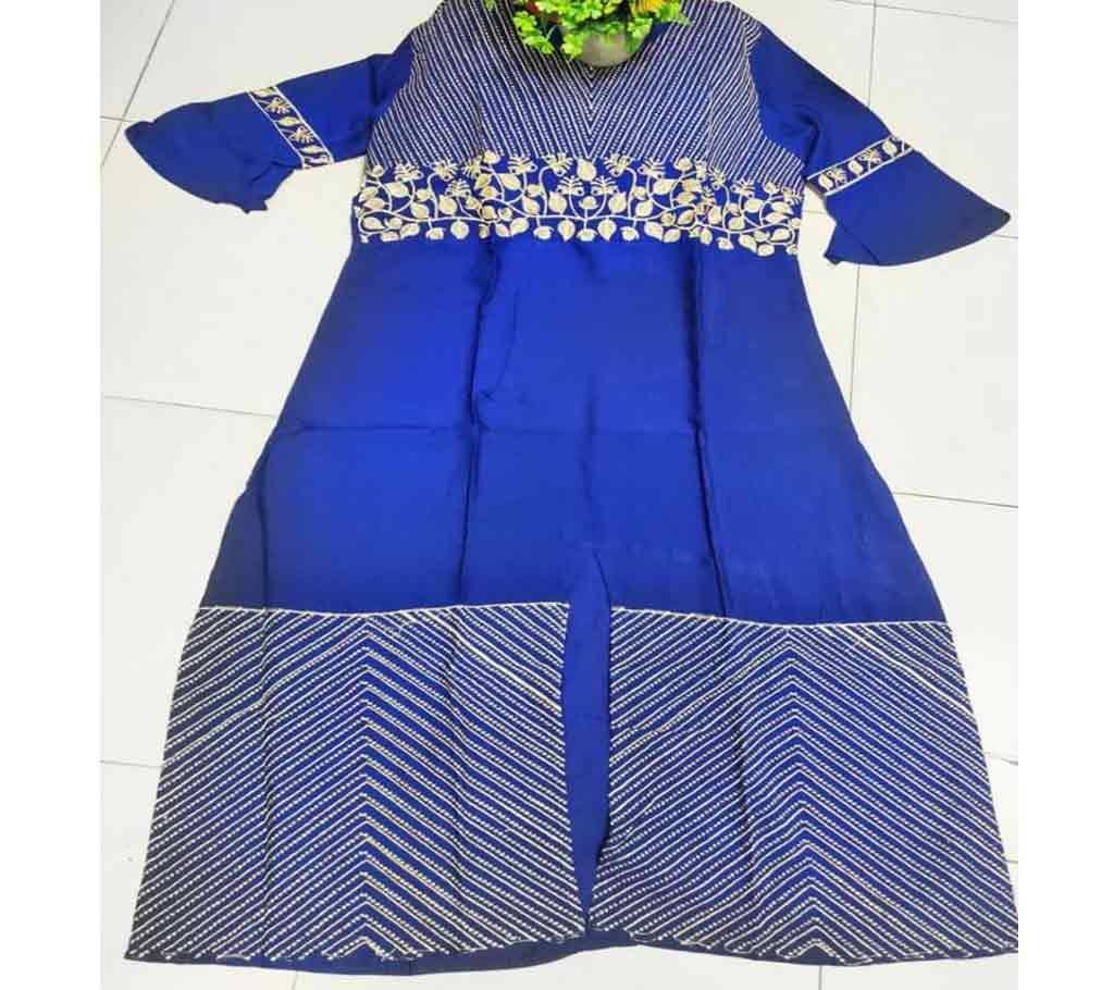 Blue Ladies Cotton Kurti