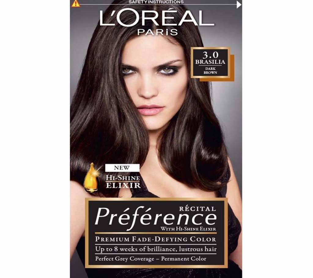  LOreal paris 3.0 Brasilia Dark brown color-8.22 Oz-France