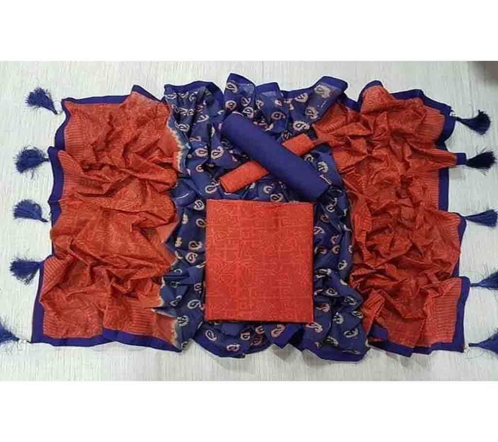 Bexi Voil Leach Vegetable Batik Three Piece For Women-34