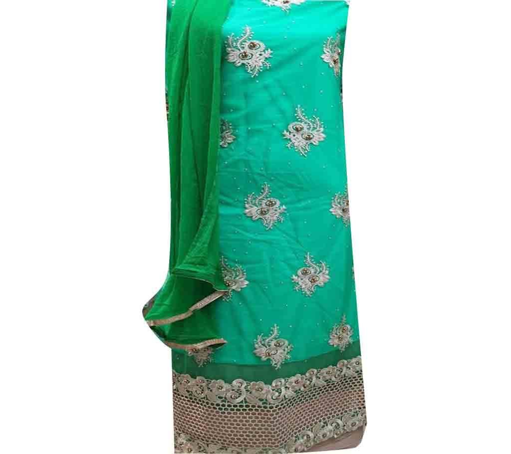 High Fabric Embroidered Cotton Net Unstitched 3 Piece(With inner)-N5