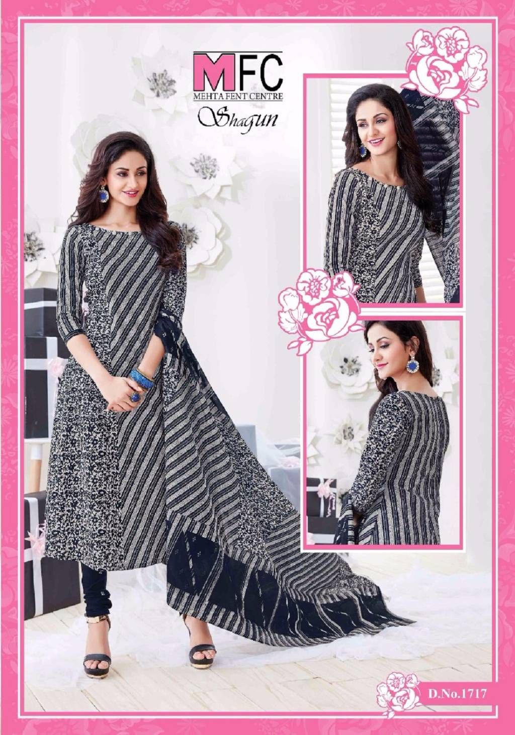 MFC SHAGUN Unstitched Lawn Three piece (1717)