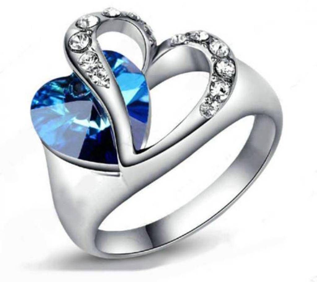 Blue Heart Shape Finger Ring