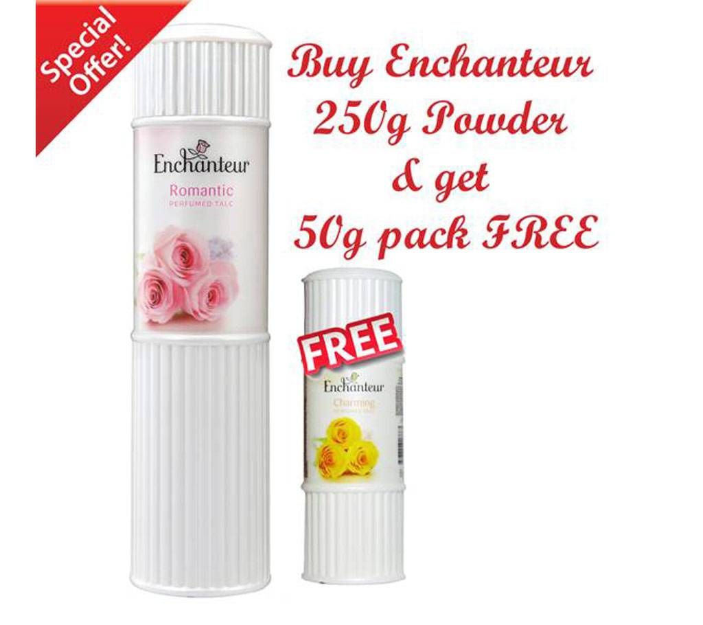 50g Talc FREE with 250g Enchanteur Romantic Talc