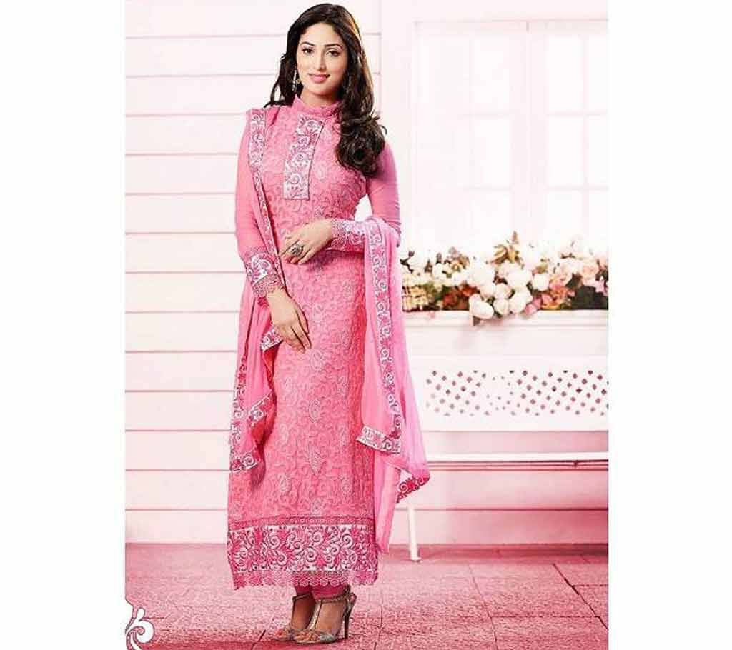 Yami Gautam Pink Chiffon Churidar Suit