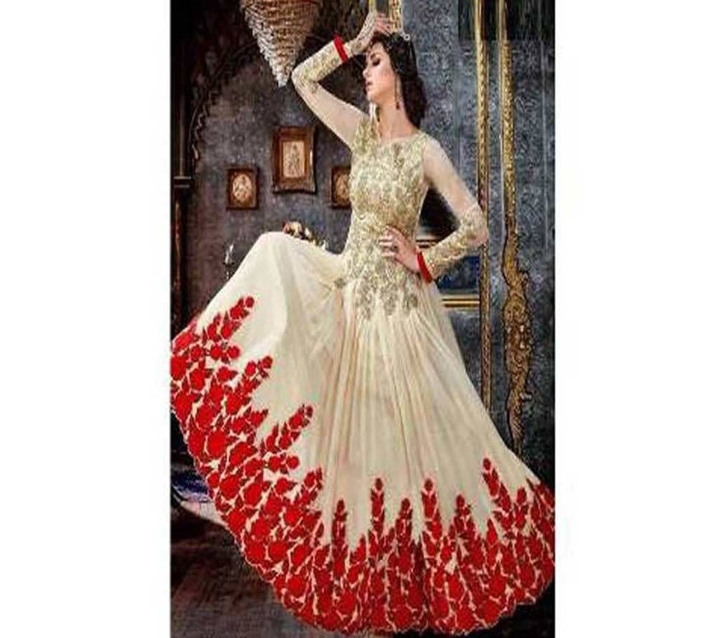Semi-stiched gorgette embroidery three-piece (copy)