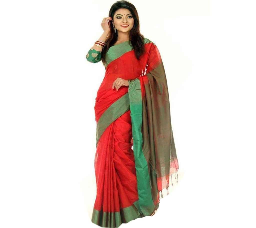 Red Tosor Silk Sharee
