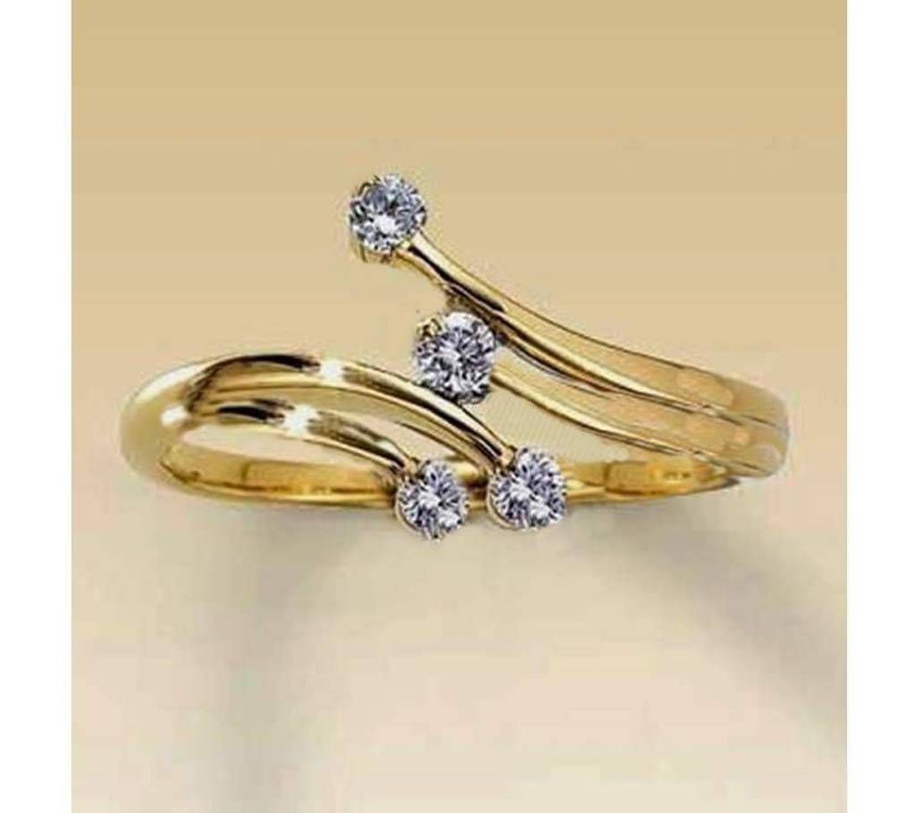 Rose Gold Plated Twin Zircon Finger Ring