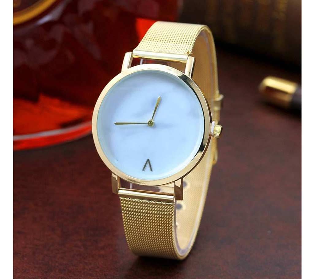 Stainless Steel Analogue Golden Watch for Women