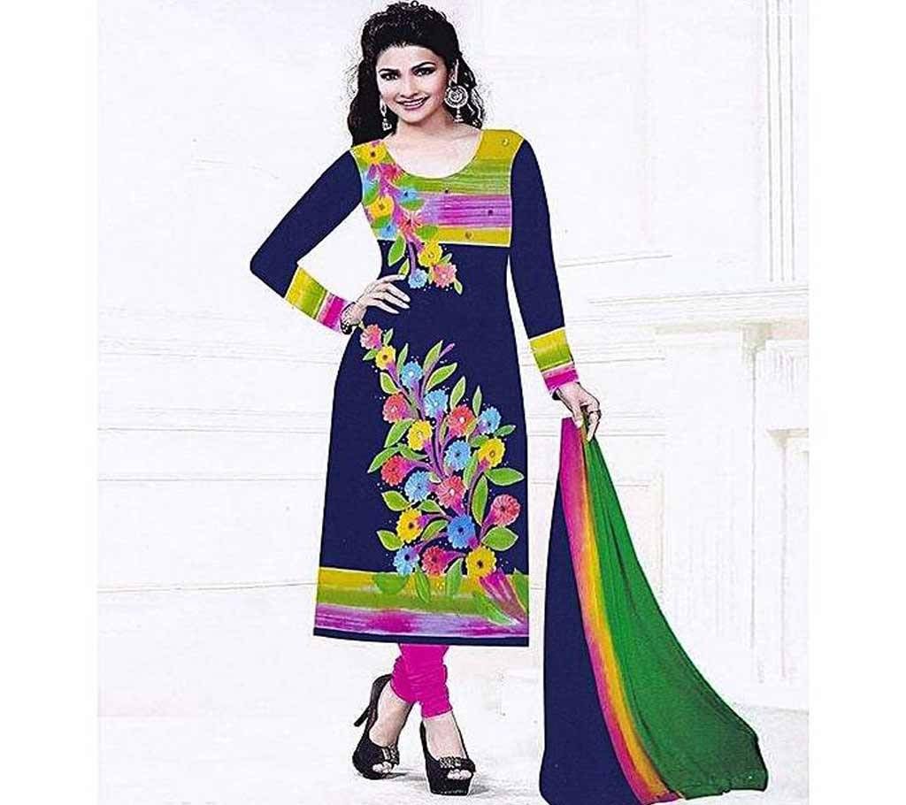 nstitched Blue and Yellow Cotton Salwar kameez For Women (Copy)