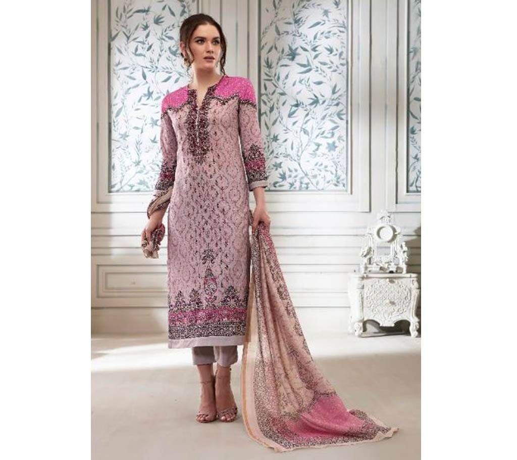 Unstiched Printed Cotton Lawn Three-Piece (Replica)