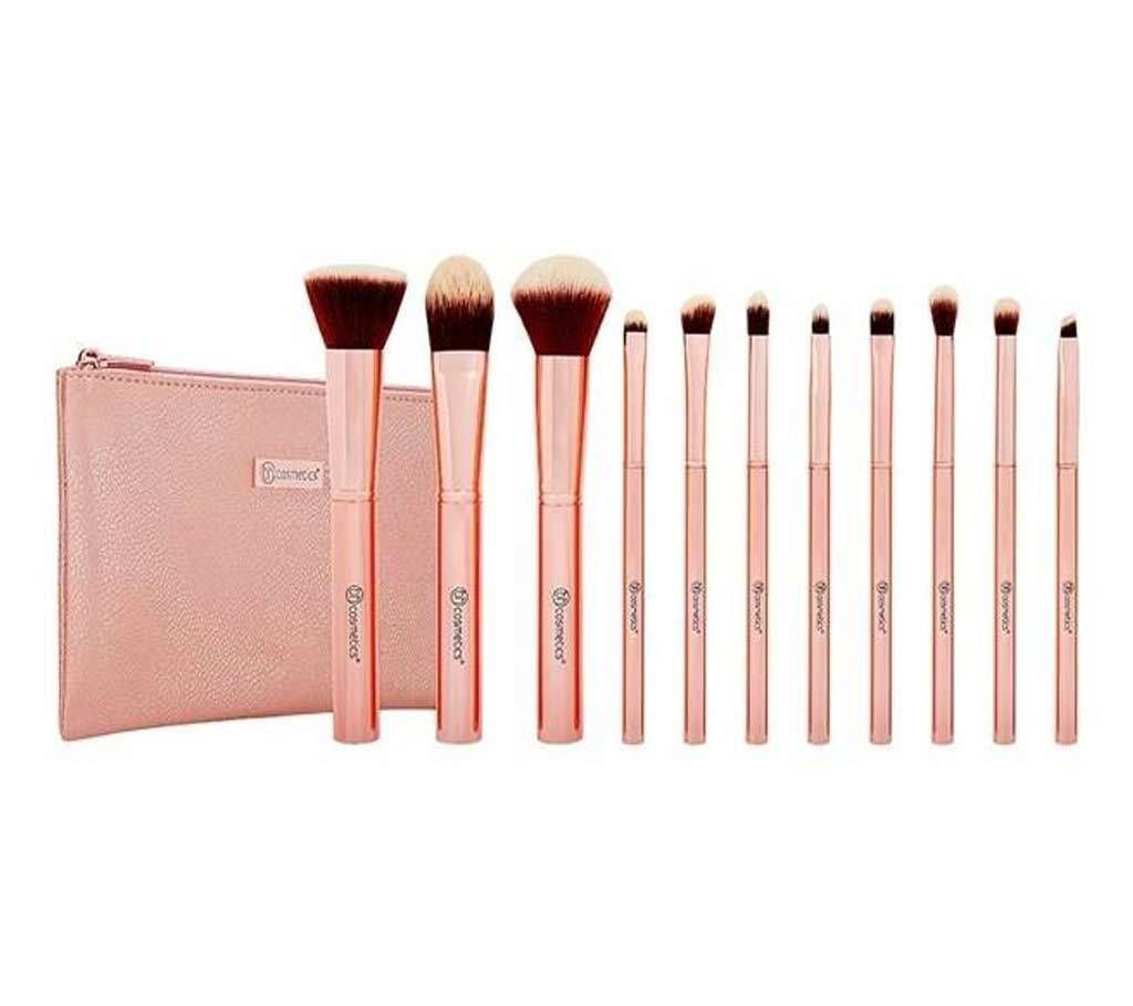 BH METAL ROSE - 11 Piece Brush Set BH METAL ROSE - 11 Piece Brush Set With Cosmetic Bagwife Cosmetic Bag