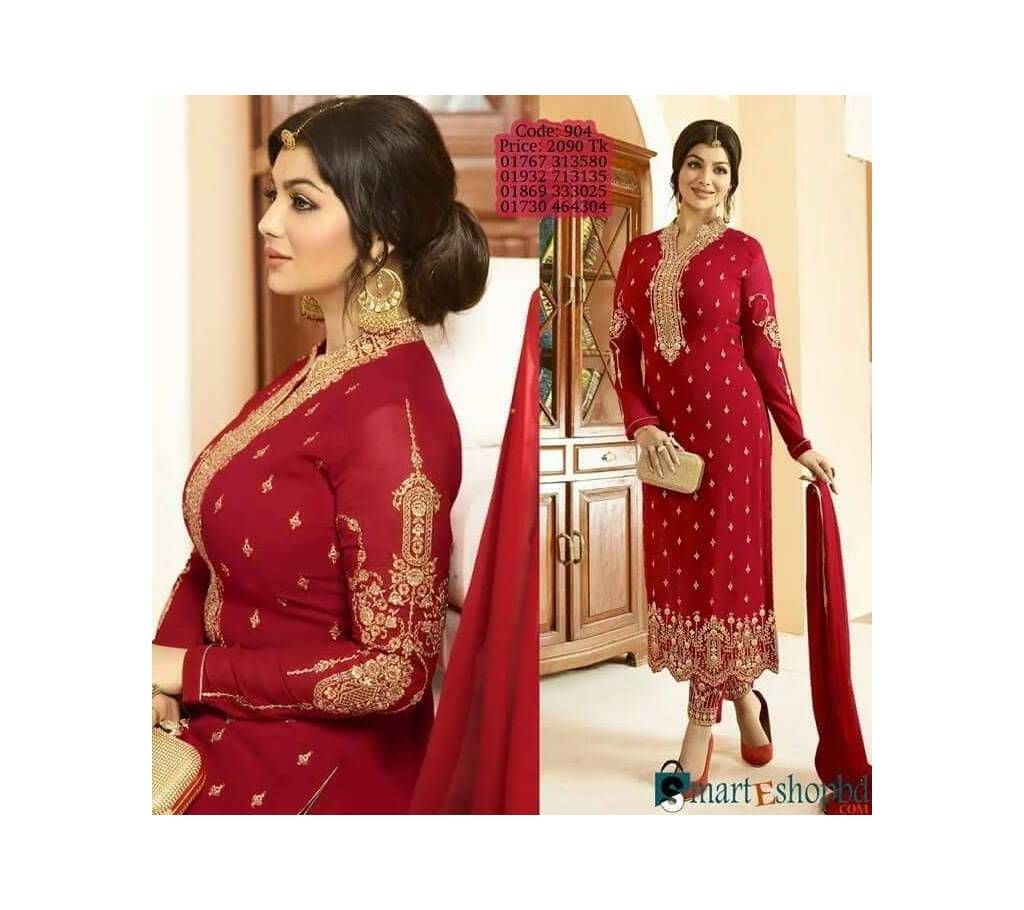Semi-Stitched Indian Jorjet Ambroidery Three Piece
