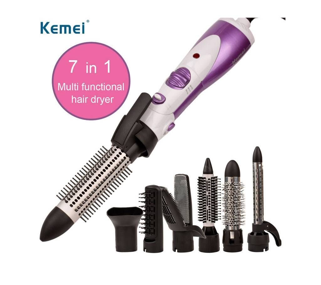 Kemei KM-585 7 in 1 Professional Barber Salon Portable Hair Dryers Styling with Comb Machine Household HairCare Hairdryer Tool