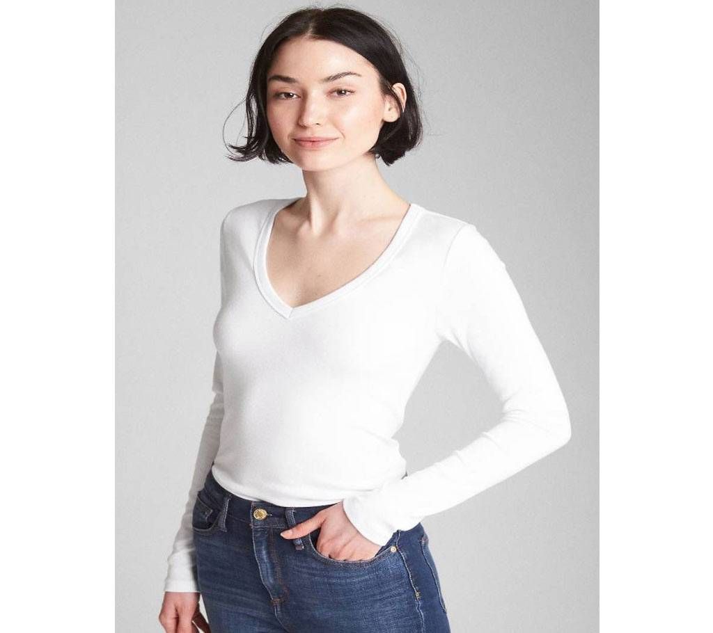 Full sleeve V neck  t-shirt  for women