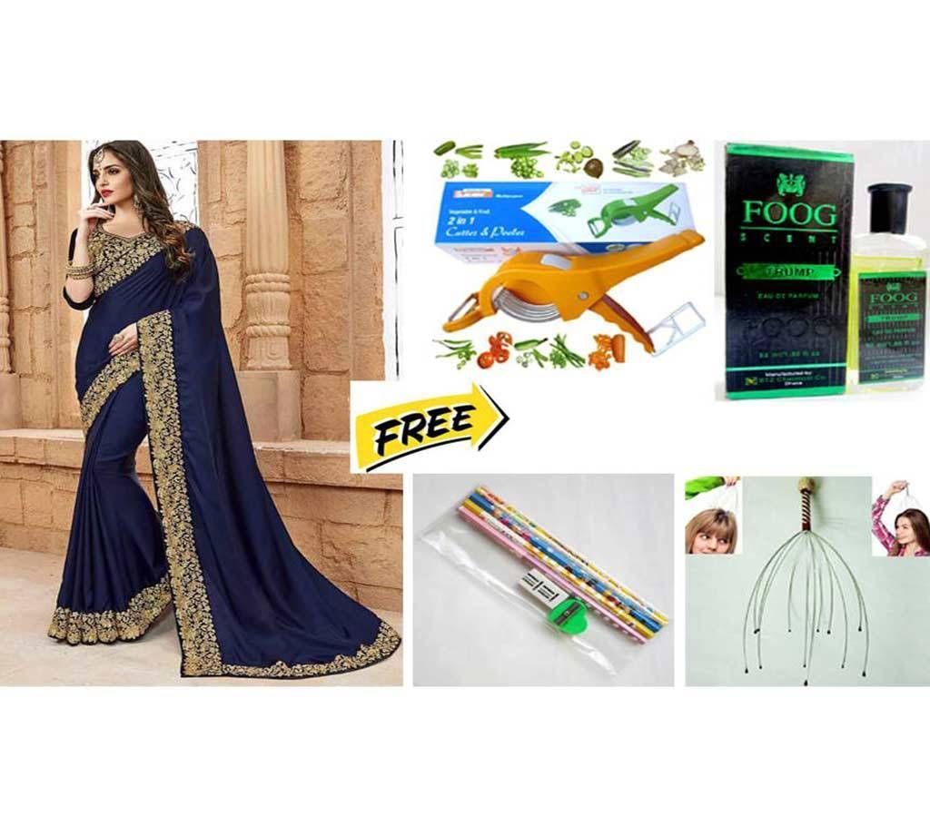 Soft Georgette Saree With Free 4 Items