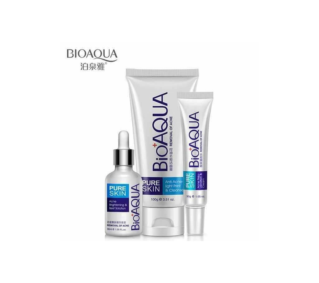 bioqua pure skin face wash, toner,cream