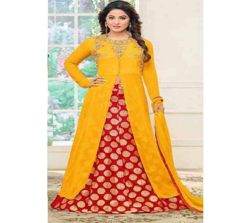 Indian Semi-stitched Embroidery Lehenge