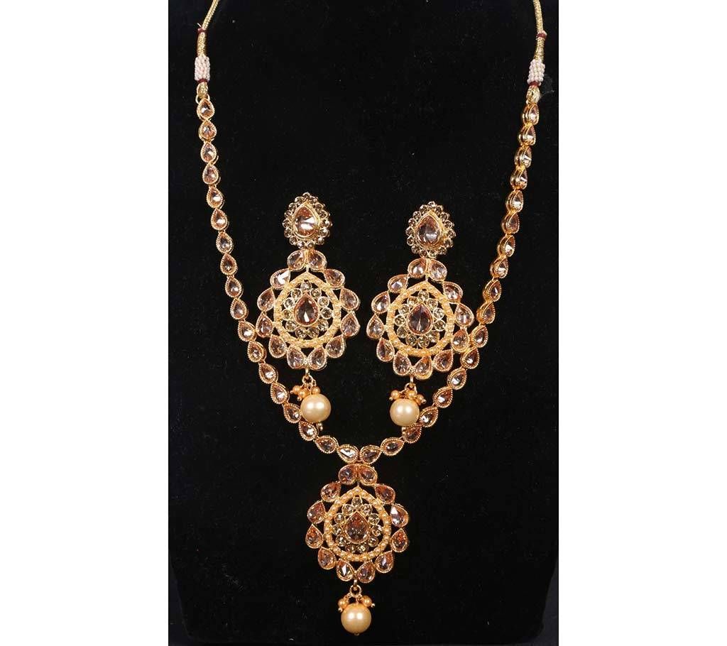 Stone Setting Gold Plated Necklace Set