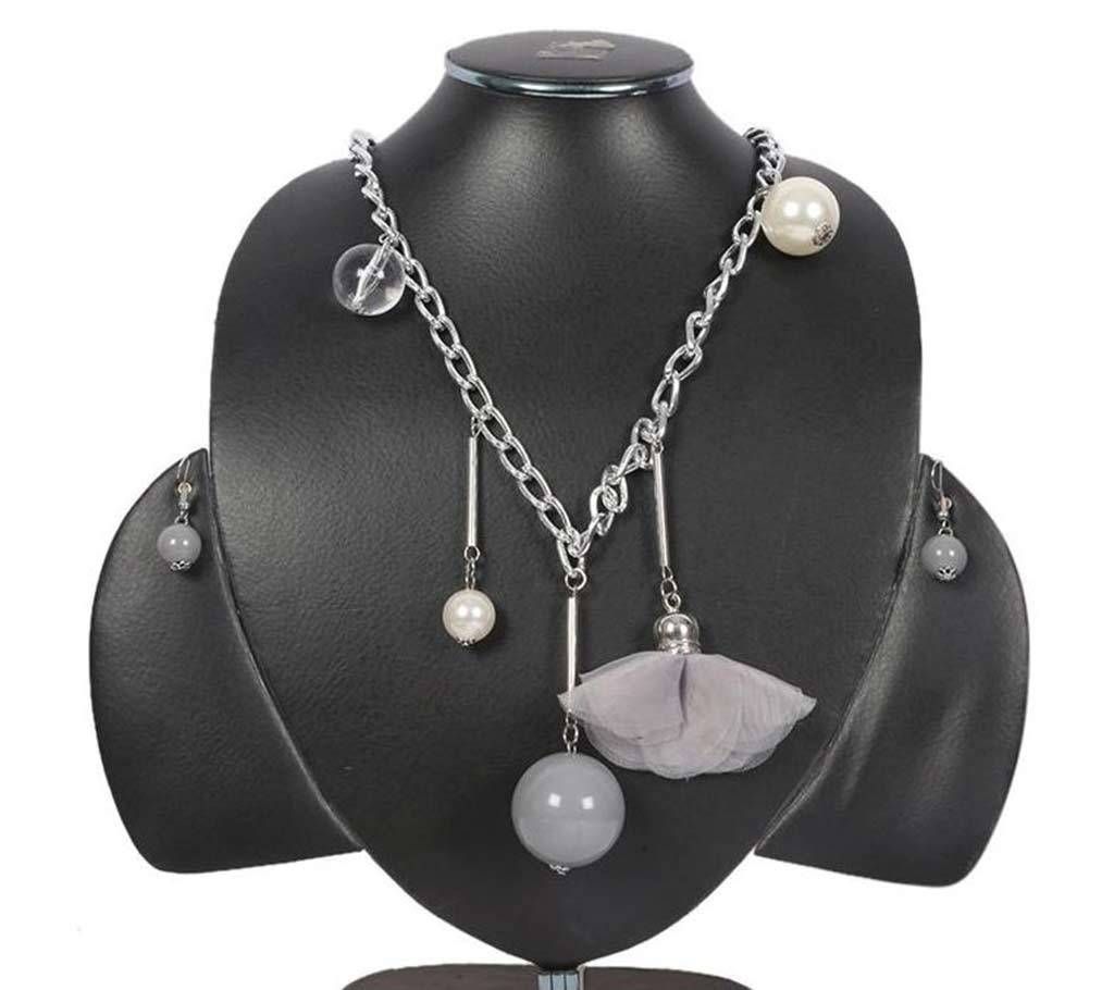 Ash Crystal Necklace set for Women