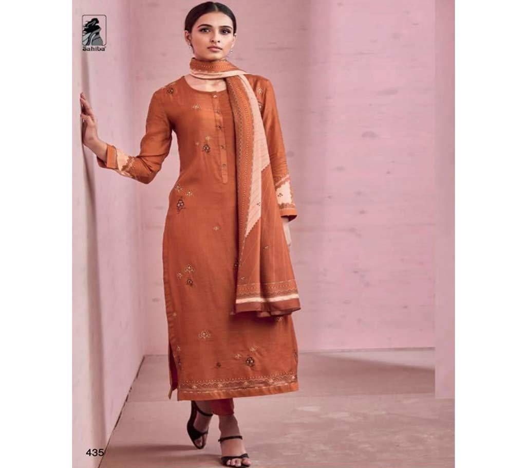 Sahiba Rose Pink - 435 Unstitched Cotton Three-piece