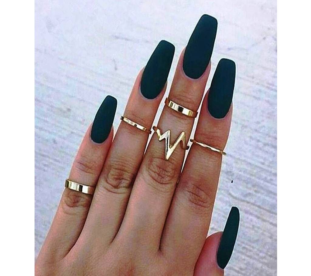 5 Pcs Golden Finger Ring Set