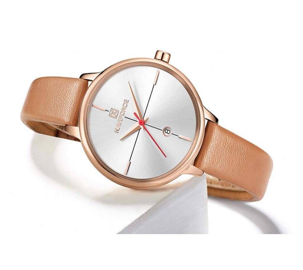 NAVIFORCE NF5006 Lady Fashion Casual Watch -Brown Silver