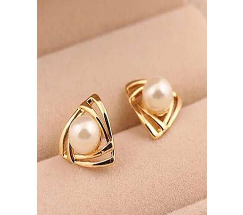 Trendy Zinc Alloy Simulated Triangle Earrings