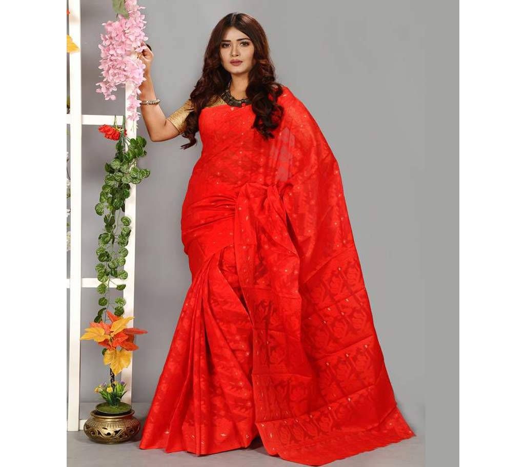 Jamdani Silk Saree Full Body Works 13 Haat With Blouse