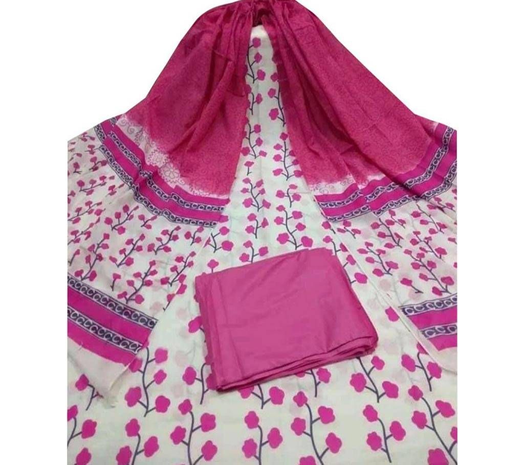 Unstitched skin printed cotton salwar kameez ST-80