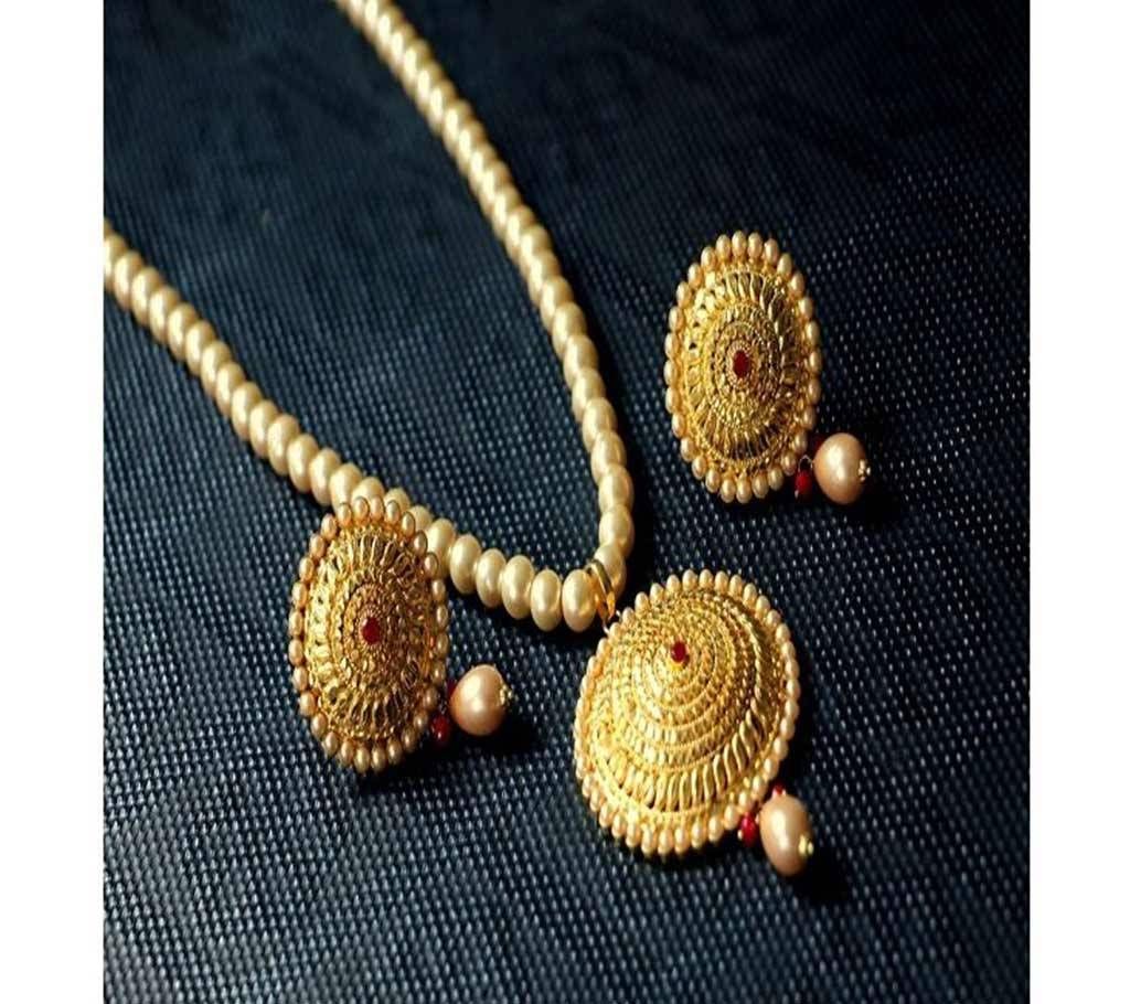 Gold Plated Pearl Long Necklace Jewelry  BG33  HMM