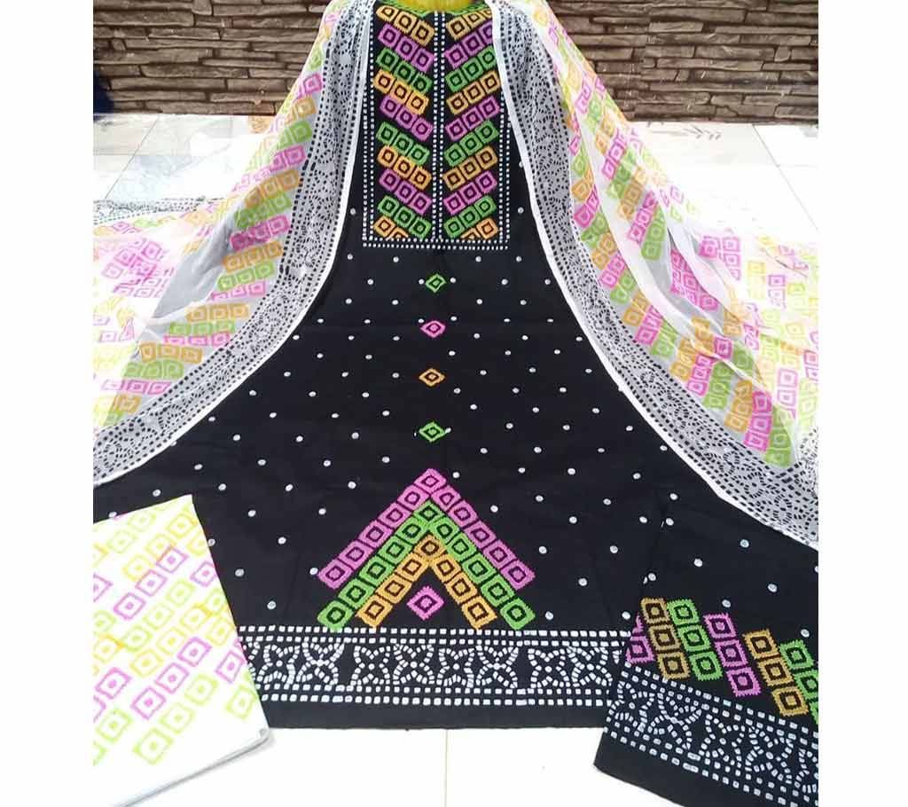 Deshi Cotton Unstitched Screen Printed 3Pcs - C42 - MHG
