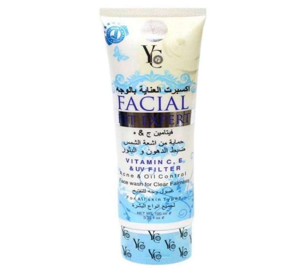 YC facial fit expert face wash for clear fainess 100ml Thailand
