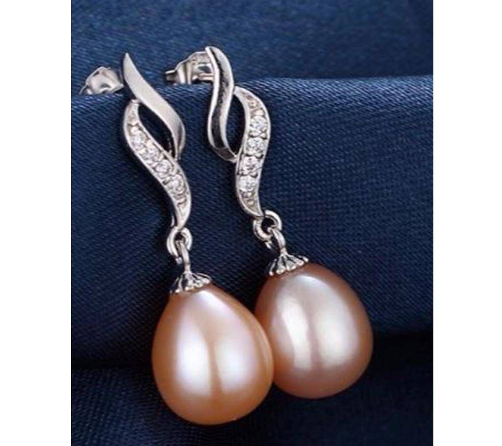 Natural Pearl Genuine 925 Sterling Silver Earrings For Women