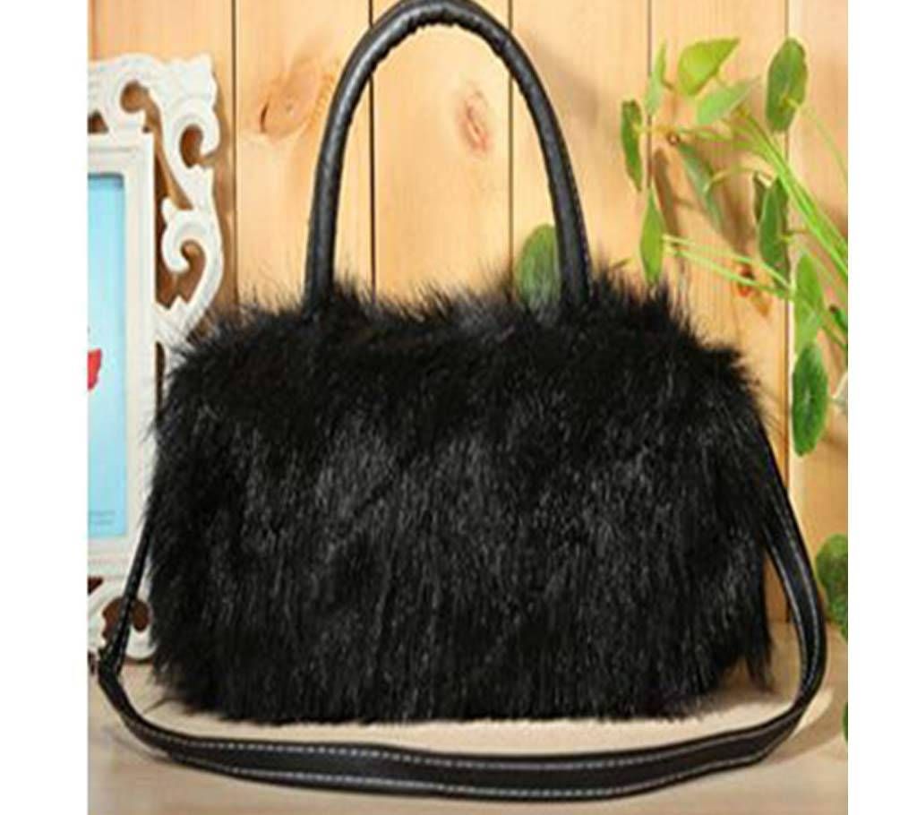 Lady PU Leather & Faux Fur Handbag