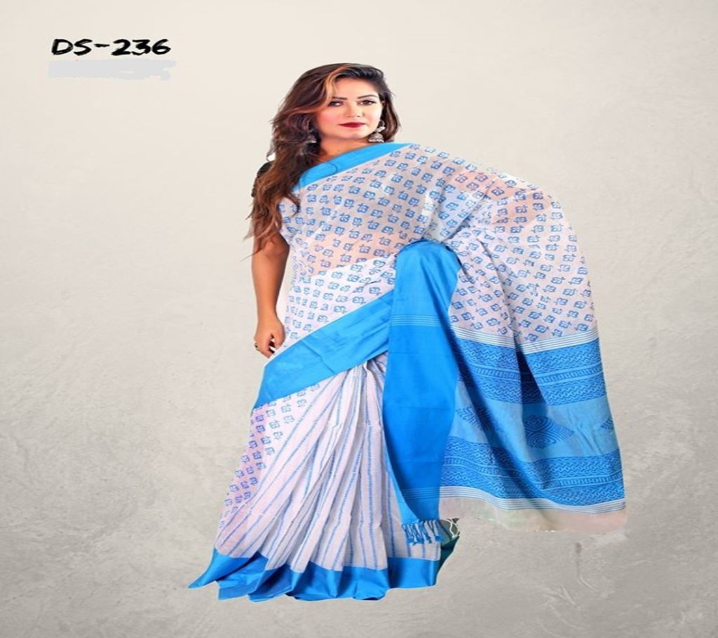 Multicolour Half Silk Saree with Blouse Piece for Women-20