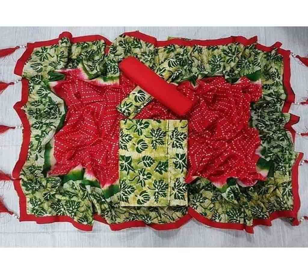 Bexi Voil Leach Vegetable Batik Three Piece For Women-35