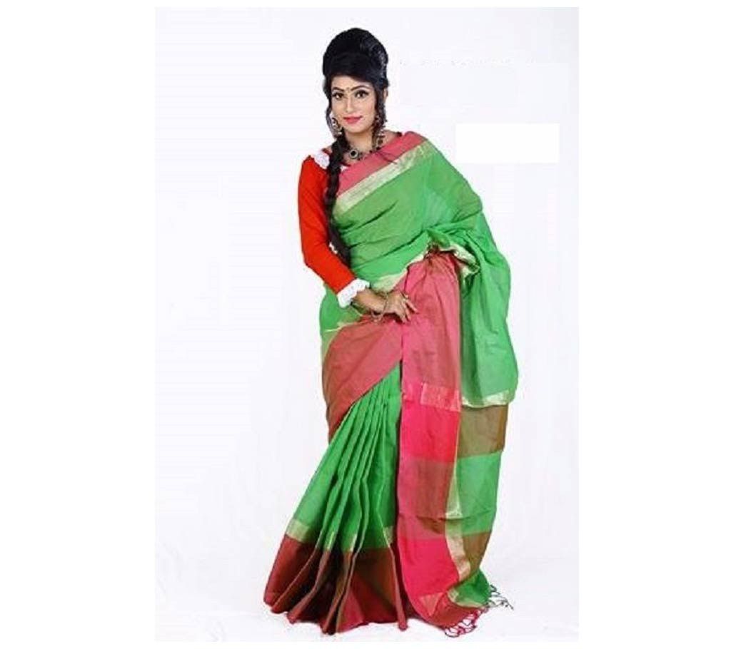 Green cotton sharee