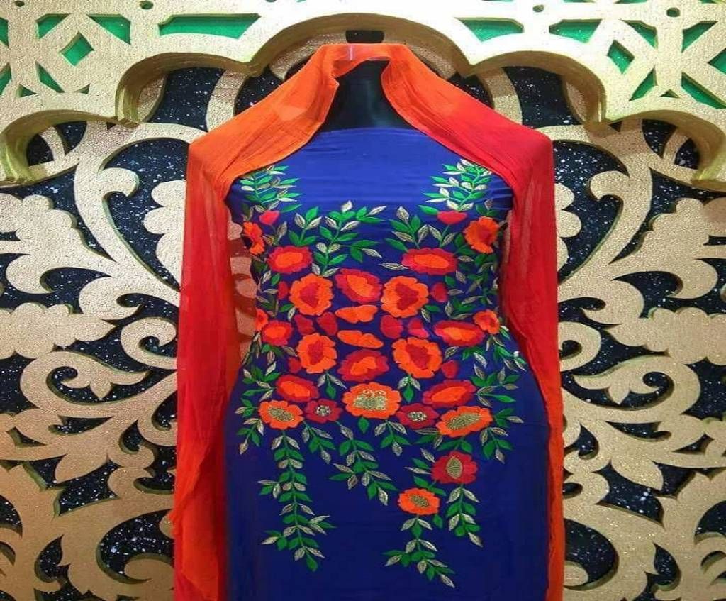 Unstitched Embroidery Kameez