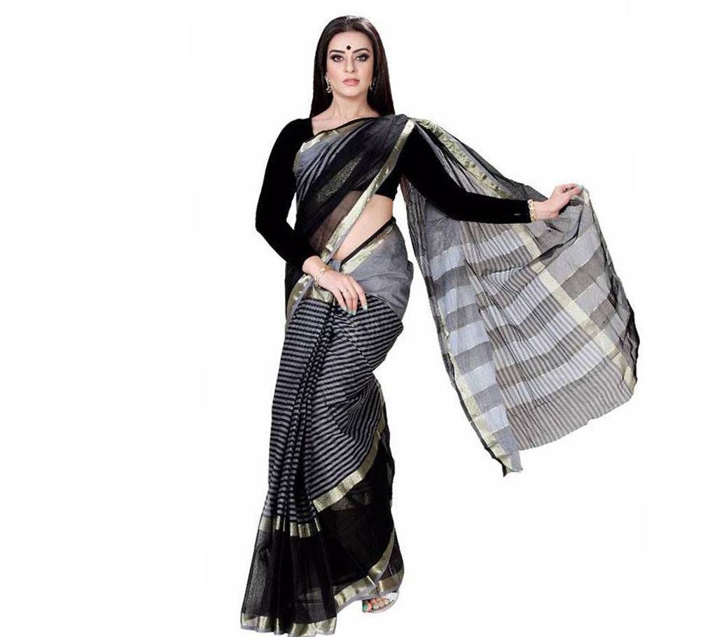 Black Cotton Saree