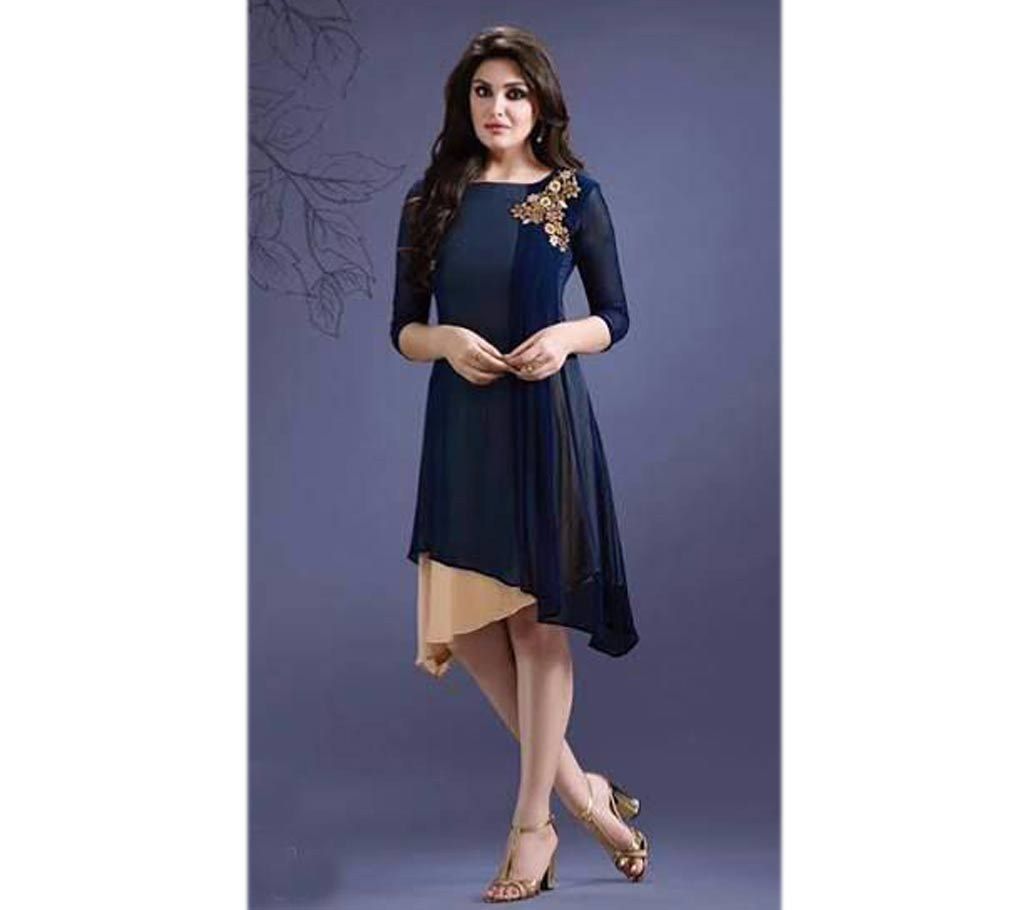 Unstitched georgette embroidered kurti