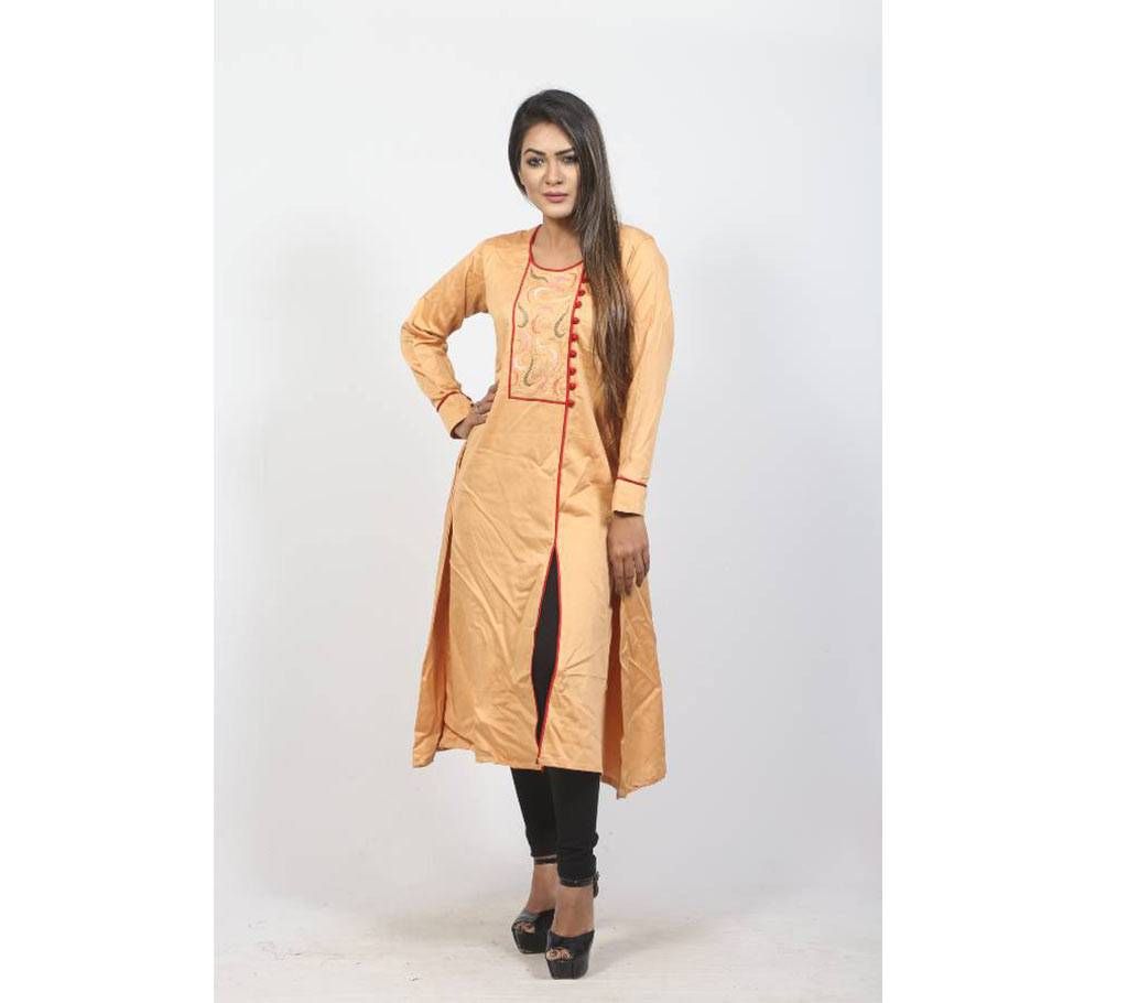 Sandy Brown Georgette Kurti For Women