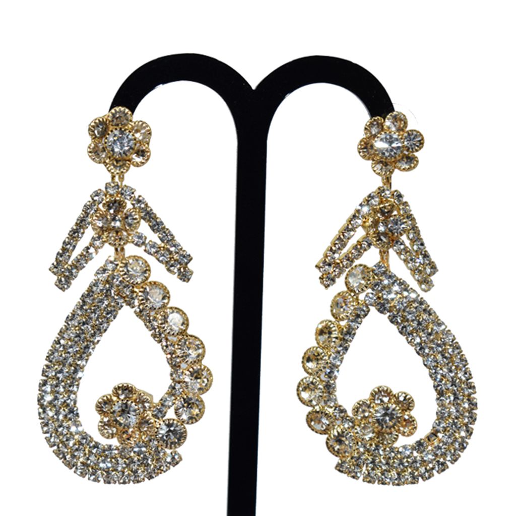 White And Golden Stone Earring For Women