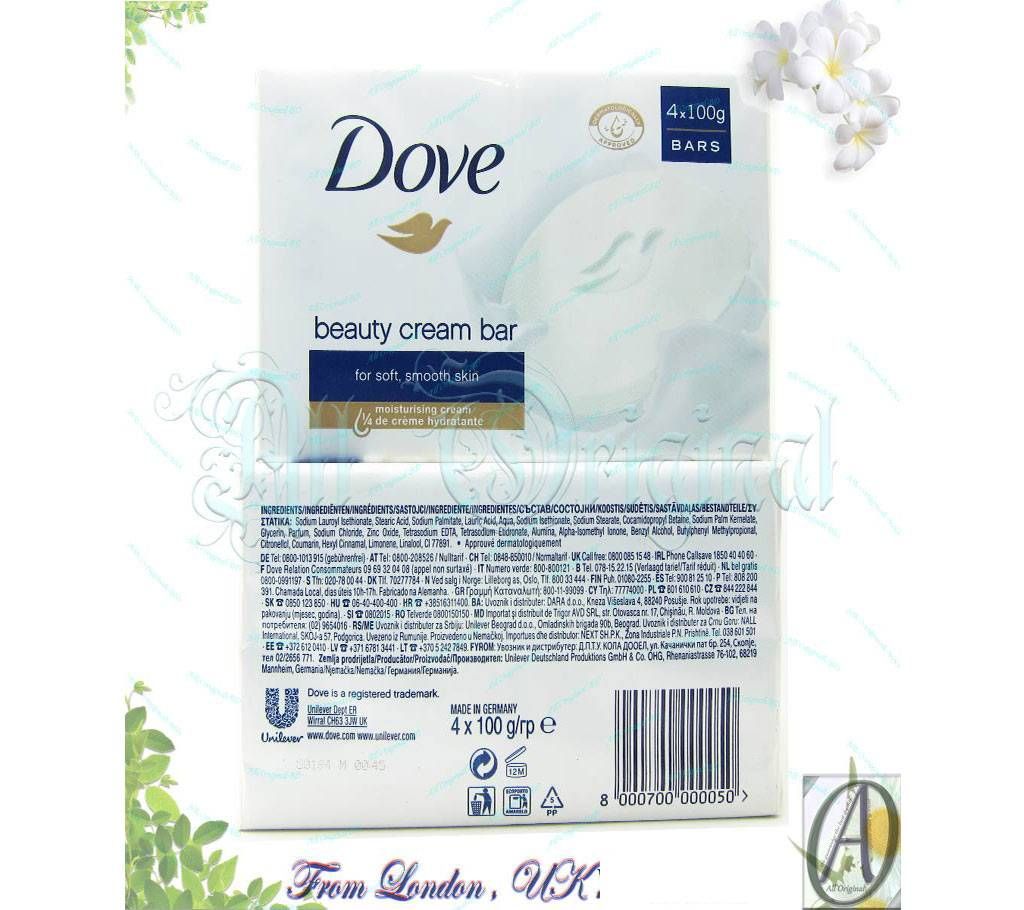 Dove Original Beauty Cream Bar (100gX4) Pack (Germany)