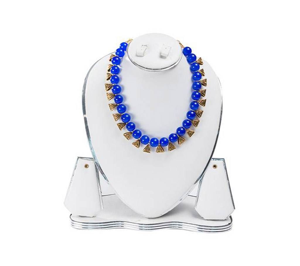 Blue Color Artificial Pearl Necklace