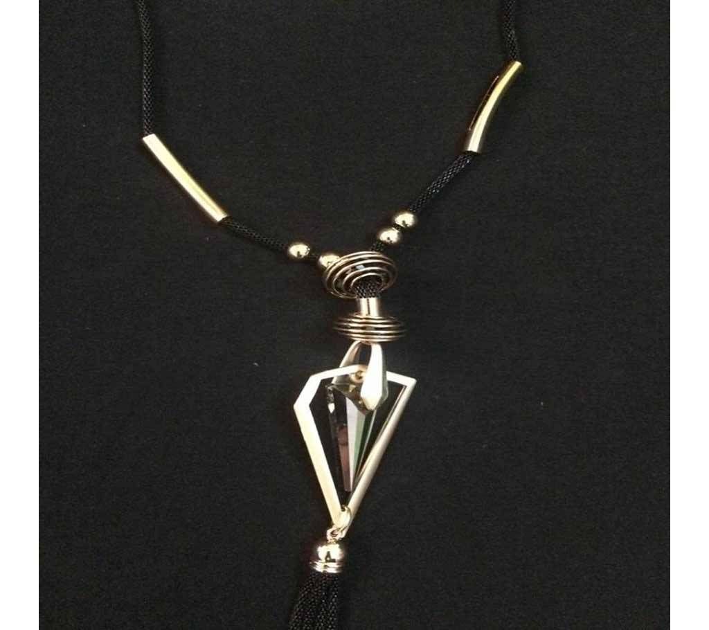 Black & Golden Metal Necklace For Women