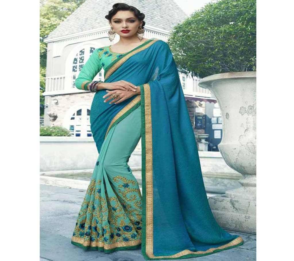 Georgette and embroidery work saree nsc-723