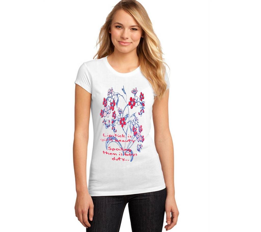 Single Color Cotton T Shirt For Girls