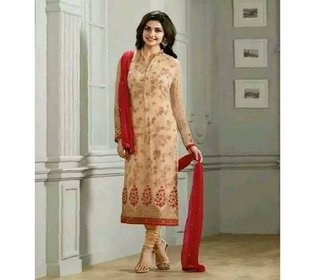 Indian unstitched embroidery georgette three piece 